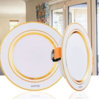 Đèn âm trần viền vàng  MPE DLTV2 từ 5W đến 12W